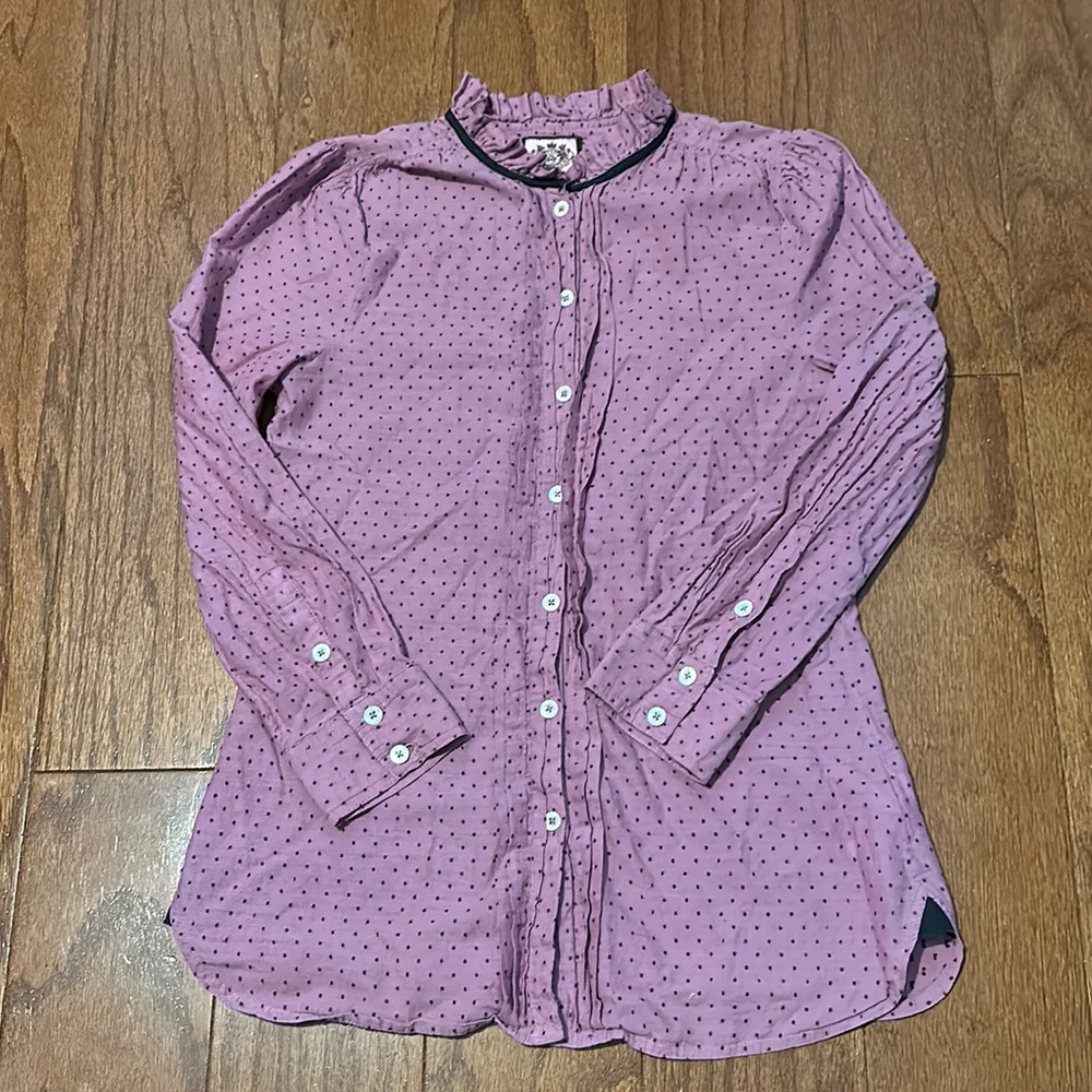 Juicy Couture light purple black polka dot long sleeve